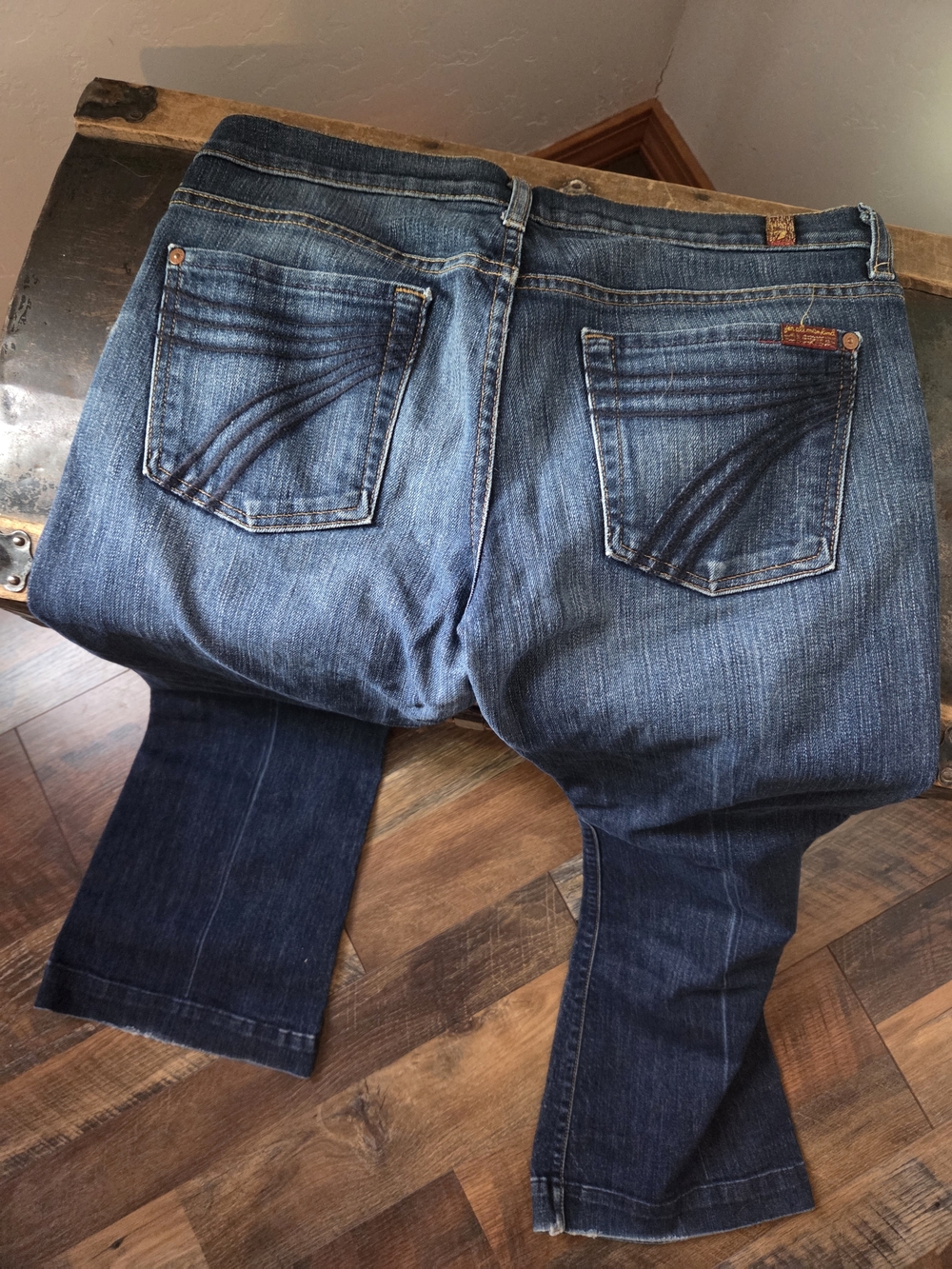 7 For All Mankind Women's Boot Cut Jeans in Medium Blue Wash